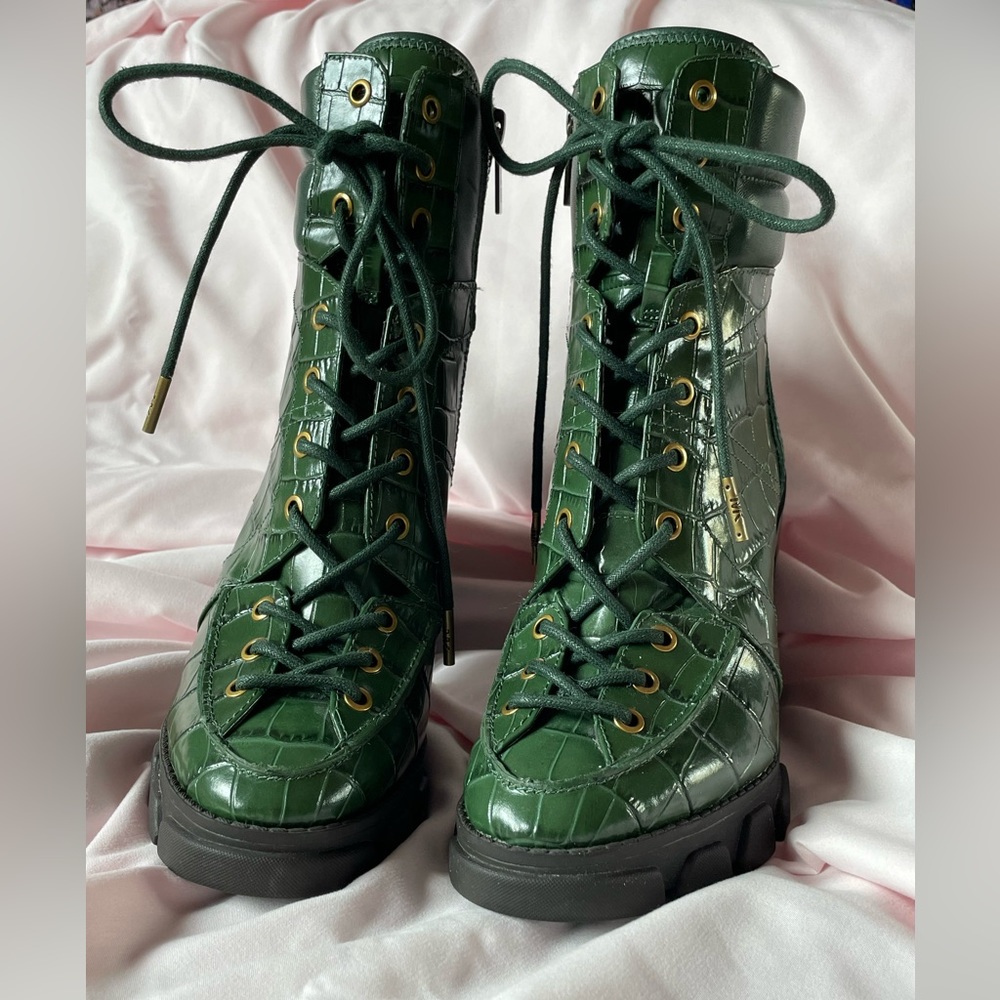 Michael Kors lace up crocodile Boots